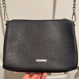 Rebecca Minkoff Black Crossbody Bag with Silver Chain